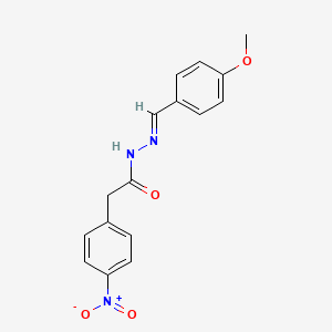 molecular formula C16H15N3O4 B2974361 N'-[(1E)-(4-METHOXYPHENYL)METHYLIDENE]-2-(4-NITROPHENYL)ACETOHYDRAZIDE CAS No. 328556-39-4