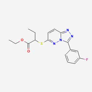 molecular formula C17H17FN4O2S B2974374 Ethyl 2-((3-(3-fluorophenyl)-[1,2,4]triazolo[4,3-b]pyridazin-6-yl)thio)butanoate CAS No. 852375-20-3