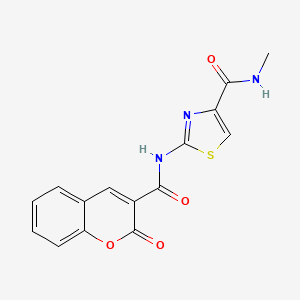 molecular formula C15H11N3O4S B2974378 N-methyl-2-(2-oxo-2H-chromene-3-amido)-1,3-thiazole-4-carboxamide CAS No. 941990-54-1