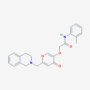 molecular formula C24H24N2O4 B2974392 N-(2-methylphenyl)-2-({4-oxo-6-[(1,2,3,4-tetrahydroisoquinolin-2-yl)methyl]-4H-pyran-3-yl}oxy)acetamide CAS No. 898455-84-0