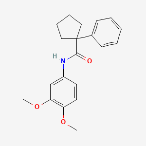 molecular formula C20H23NO3 B2974394 N-(3,4-dimethoxyphenyl)-1-phenylcyclopentane-1-carboxamide CAS No. 923844-17-1