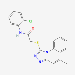 molecular formula C19H15ClN4OS B2974401 N-(2-CHLOROPHENYL)-2-({5-METHYL-[1,2,4]TRIAZOLO[4,3-A]QUINOLIN-1-YL}SULFANYL)ACETAMIDE CAS No. 335389-91-8