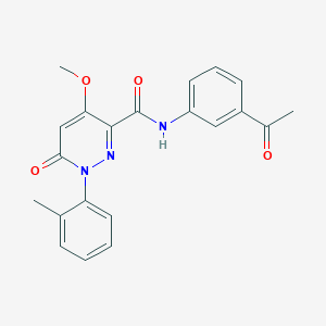 molecular formula C21H19N3O4 B2974404 N-(3-acetylphenyl)-4-methoxy-1-(2-methylphenyl)-6-oxo-1,6-dihydropyridazine-3-carboxamide CAS No. 1002255-03-9