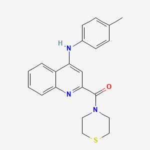 molecular formula C21H21N3OS B2974407 N-(4-methylphenyl)-2-(thiomorpholine-4-carbonyl)quinolin-4-amine CAS No. 1226442-01-8