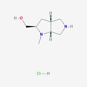 molecular formula C8H17ClN2O B2974410 rac-[(2R,3aR,6aR)-1-methyl-octahydropyrrolo[2,3-c]pyrrol-2-yl]methanol hydrochloride CAS No. 2174007-79-3