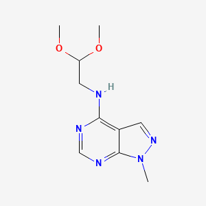 molecular formula C10H15N5O2 B2974419 N-(2,2-dimethoxyethyl)-1-methyl-1H-pyrazolo[3,4-d]pyrimidin-4-amine CAS No. 869072-48-0