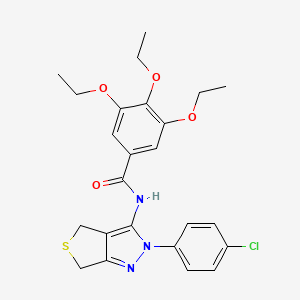 molecular formula C24H26ClN3O4S B2974433 N-(2-(4-chlorophenyl)-4,6-dihydro-2H-thieno[3,4-c]pyrazol-3-yl)-3,4,5-triethoxybenzamide CAS No. 361477-38-5