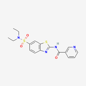 molecular formula C17H18N4O3S2 B2974445 N-[6-(diethylsulfamoyl)-1,3-benzothiazol-2-yl]pyridine-3-carboxamide CAS No. 865592-26-3