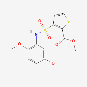molecular formula C14H15NO6S2 B2974457 Methyl 3-[(2,5-dimethoxyphenyl)sulfamoyl]thiophene-2-carboxylate CAS No. 895261-46-8