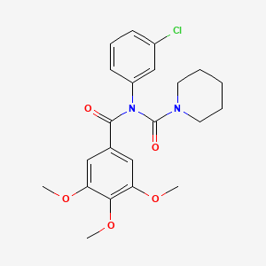 molecular formula C22H25ClN2O5 B2974515 N-(3-chlorophenyl)-N-(3,4,5-trimethoxybenzoyl)piperidine-1-carboxamide CAS No. 899755-57-8