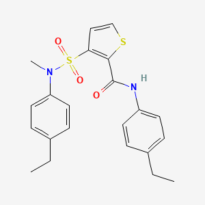 molecular formula C22H24N2O3S2 B2974530 N-(4-ethylphenyl)-3-[(4-ethylphenyl)(methyl)sulfamoyl]thiophene-2-carboxamide CAS No. 1105250-36-9