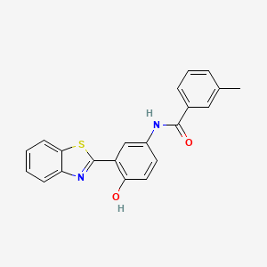 molecular formula C21H16N2O2S B2974538 N-[3-(1,3-Benzothiazol-2-YL)-4-hydroxyphenyl]-3-methylbenzamide CAS No. 332152-67-7