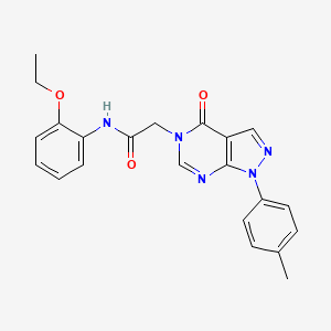 molecular formula C22H21N5O3 B2974541 N-(2-ethoxyphenyl)-2-[1-(4-methylphenyl)-4-oxo-1H,4H,5H-pyrazolo[3,4-d]pyrimidin-5-yl]acetamide CAS No. 863446-63-3