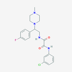 molecular formula C21H24ClFN4O2 B2974545 N1-(3-chlorophenyl)-N2-(2-(4-fluorophenyl)-2-(4-methylpiperazin-1-yl)ethyl)oxalamide CAS No. 898451-60-0