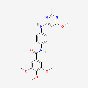 B2974582 3,4,5-trimethoxy-N-(4-((6-methoxy-2-methylpyrimidin-4-yl)amino)phenyl)benzamide CAS No. 946233-83-6