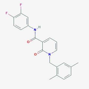 molecular formula C21H18F2N2O2 B2974590 N-(3,4-difluorophenyl)-1-[(2,5-dimethylphenyl)methyl]-2-oxo-1,2-dihydropyridine-3-carboxamide CAS No. 946220-63-9