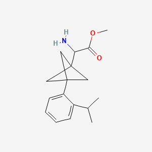 molecular formula C17H23NO2 B2974609 Methyl 2-amino-2-[3-(2-propan-2-ylphenyl)-1-bicyclo[1.1.1]pentanyl]acetate CAS No. 2287260-09-5