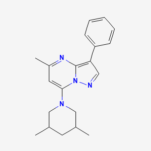 molecular formula C20H24N4 B2974654 7-(3,5-Dimethylpiperidin-1-yl)-5-methyl-3-phenylpyrazolo[1,5-a]pyrimidine CAS No. 850731-61-2
