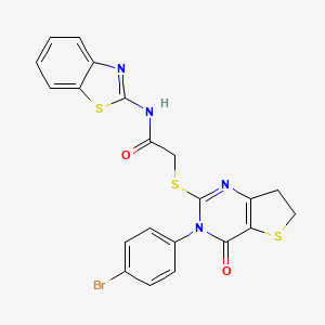 N-(1,3-benzothiazol-2-yl)-2-[[3-(4-bromophenyl)-4-oxo-6,7-dihydrothieno[3,2-d]pyrimidin-2-yl]sulfanyl]acetamide