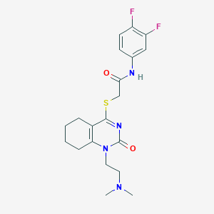 N-(3,4-difluorophenyl)-2-((1-(2-(dimethylamino)ethyl)-2-oxo-1,2,5,6,7,8-hexahydroquinazolin-4-yl)thio)acetamide