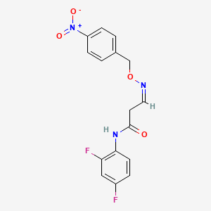 molecular formula C16H13F2N3O4 B2974689 N-(2,4-difluorophenyl)-3-{[(4-nitrobenzyl)oxy]imino}propanamide CAS No. 320418-05-1