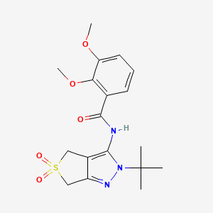 molecular formula C18H23N3O5S B2974691 N-{2-tert-butyl-5,5-dioxo-2H,4H,6H-5lambda6-thieno[3,4-c]pyrazol-3-yl}-2,3-dimethoxybenzamide CAS No. 449784-51-4
