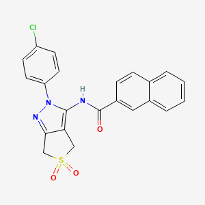 molecular formula C22H16ClN3O3S B2974701 N-[2-(4-chlorophenyl)-5,5-dioxo-2H,4H,6H-5lambda6-thieno[3,4-c]pyrazol-3-yl]naphthalene-2-carboxamide CAS No. 681266-71-7