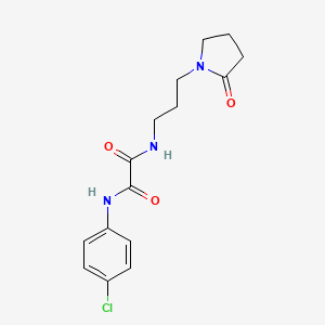 molecular formula C15H18ClN3O3 B2974707 N1-(4-chlorophenyl)-N2-(3-(2-oxopyrrolidin-1-yl)propyl)oxalamide CAS No. 886899-80-5