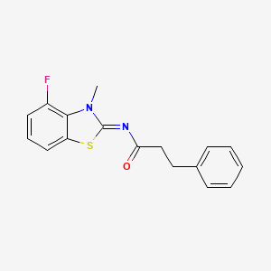molecular formula C17H15FN2OS B2974721 N-[(2Z)-4-fluoro-3-methyl-2,3-dihydro-1,3-benzothiazol-2-ylidene]-3-phenylpropanamide CAS No. 868375-73-9