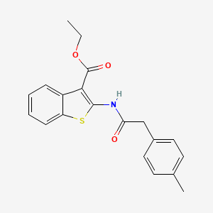 molecular formula C20H19NO3S B2974730 Ethyl 2-(2-(p-tolyl)acetamido)benzo[b]thiophene-3-carboxylate CAS No. 923493-88-3