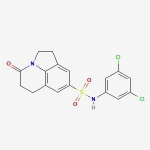 molecular formula C17H14Cl2N2O3S B2974750 N-(3,5-dichlorophenyl)-11-oxo-1-azatricyclo[6.3.1.0^{4,12}]dodeca-4(12),5,7-triene-6-sulfonamide CAS No. 898462-90-3
