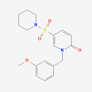 molecular formula C18H22N2O4S B2974766 1-[(3-methoxyphenyl)methyl]-5-(piperidine-1-sulfonyl)-1,2-dihydropyridin-2-one CAS No. 1251630-92-8