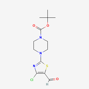 molecular formula C13H18ClN3O3S B2974787 Tert-butyl 4-(4-chloro-5-formyl-1,3-thiazol-2-yl)piperazine-1-carboxylate CAS No. 1269450-53-4