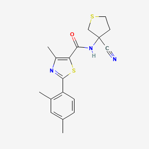 molecular formula C18H19N3OS2 B2974830 N-(3-cyanothiolan-3-yl)-2-(2,4-dimethylphenyl)-4-methyl-1,3-thiazole-5-carboxamide CAS No. 1424304-85-7