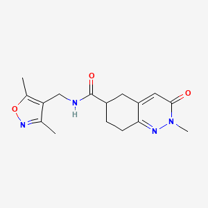 molecular formula C16H20N4O3 B2974831 N-((3,5-dimethylisoxazol-4-yl)methyl)-2-methyl-3-oxo-2,3,5,6,7,8-hexahydrocinnoline-6-carboxamide CAS No. 1904300-76-0