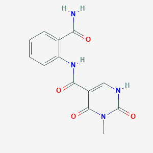 molecular formula C13H12N4O4 B2974832 N-(2-carbamoylphenyl)-3-methyl-2,4-dioxo-1,2,3,4-tetrahydropyrimidine-5-carboxamide CAS No. 1351623-26-1