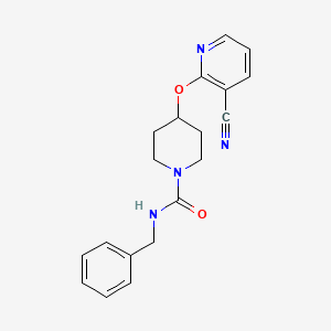 molecular formula C19H20N4O2 B2974846 N-benzyl-4-((3-cyanopyridin-2-yl)oxy)piperidine-1-carboxamide CAS No. 1797221-14-7