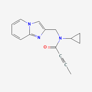 molecular formula C15H15N3O B2974849 N-Cyclopropyl-N-(imidazo[1,2-a]pyridin-2-ylmethyl)but-2-ynamide CAS No. 2411249-39-1