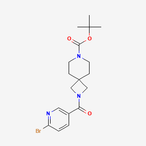 molecular formula C18H24BrN3O3 B2974854 Tert-butyl 2-(6-bromopyridine-3-carbonyl)-2,7-diazaspiro[3.5]nonane-7-carboxylate CAS No. 2402830-23-1
