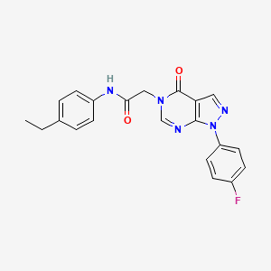 molecular formula C21H18FN5O2 B2974862 N-(4-ethylphenyl)-2-[1-(4-fluorophenyl)-4-oxo-1H,4H,5H-pyrazolo[3,4-d]pyrimidin-5-yl]acetamide CAS No. 852450-36-3