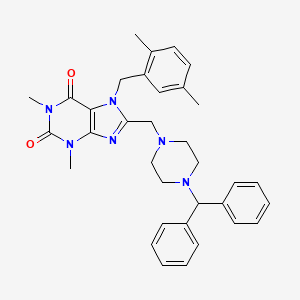 8-((4-benzhydrylpiperazin-1-yl)methyl)-7-(2,5-dimethylbenzyl)-1,3-dimethyl-1H-purine-2,6(3H,7H)-dione