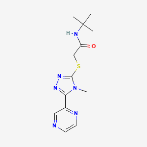 N-tert-butyl-2-[(4-methyl-5-pyrazin-2-yl-1,2,4-triazol-3-yl)sulfanyl]acetamide