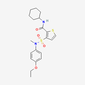 molecular formula C20H26N2O4S2 B2974901 N-cyclohexyl-3-[(4-ethoxyphenyl)(methyl)sulfamoyl]thiophene-2-carboxamide CAS No. 1251675-65-6