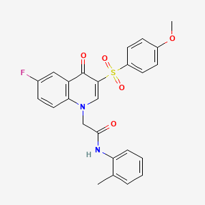 2-[6-fluoro-3-(4-methoxyphenyl)sulfonyl-4-oxoquinolin-1-yl]-N-(2-methylphenyl)acetamide