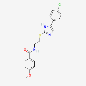 N-(2-((5-(4-chlorophenyl)-1H-imidazol-2-yl)thio)ethyl)-4-methoxybenzamide