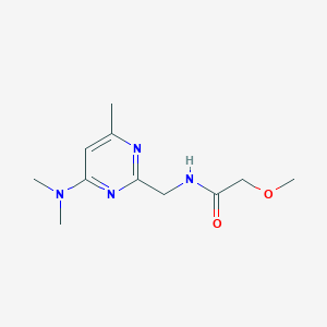 molecular formula C11H18N4O2 B2974937 N-((4-(dimethylamino)-6-methylpyrimidin-2-yl)methyl)-2-methoxyacetamide CAS No. 1796964-33-4