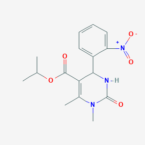 molecular formula C16H19N3O5 B2974953 Propan-2-yl 1,6-dimethyl-4-(2-nitrophenyl)-2-oxo-1,2,3,4-tetrahydropyrimidine-5-carboxylate CAS No. 313244-30-3