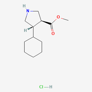 molecular formula C12H22ClNO2 B2974967 Methyl (3S,4S)-4-cyclohexylpyrrolidine-3-carboxylate;hydrochloride CAS No. 2503155-39-1