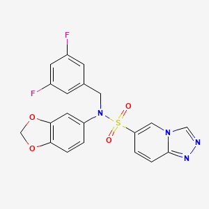 molecular formula C20H14F2N4O4S B2974986 N-(2H-1,3-benzodioxol-5-yl)-N-[(3,5-difluorophenyl)methyl]-[1,2,4]triazolo[4,3-a]pyridine-6-sulfonamide CAS No. 1251620-54-8