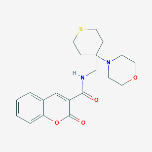 molecular formula C20H24N2O4S B2975020 N-{[4-(morpholin-4-yl)thian-4-yl]methyl}-2-oxo-2H-chromene-3-carboxamide CAS No. 2380190-99-6